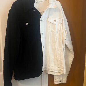 Two-Tone Black and White Denim Jacket NWT